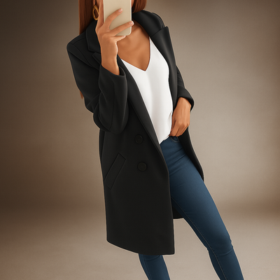 Eleganter Damenmantel mit Revers im modernen Stil - Irina
