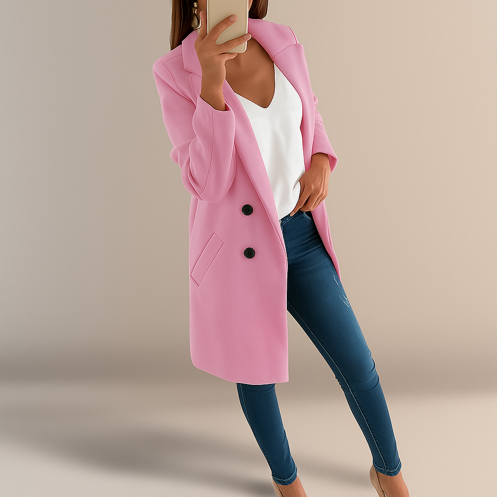 Eleganter Damenmantel mit Revers im modernen Stil - Irina