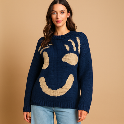 Damen Strickpullover abstraktes Design moderner Stil - Valentina