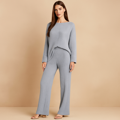 Set Frau Strickpullover und weite Hose - Seforah