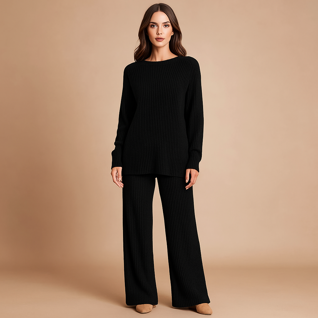 Set Frau Strickpullover und weite Hose - Seforah