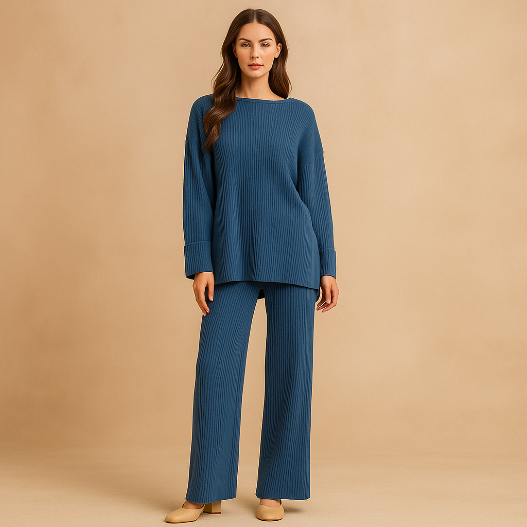 Set Frau Strickpullover und weite Hose - Seforah