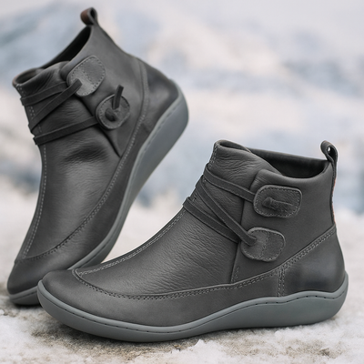 Niedrige Damenstiefel minimalistisches Design Klettverschluss - Isa