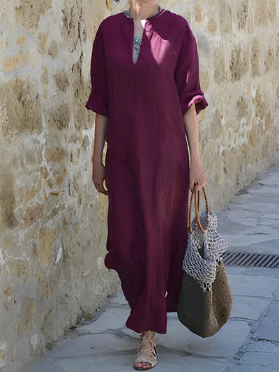 Nella- Langes Maxikleid mit Sommerschlitz