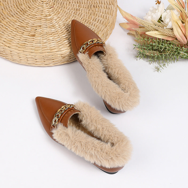 Feine spitz zulaufende Damen-Slipper mit Futter - Ameline