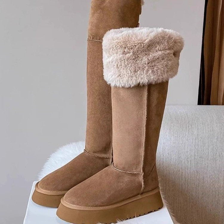 Hohe Damenstiefel mit Teddyfutter - Paulie
