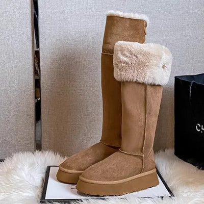 Hohe Damenstiefel mit Teddyfutter - Paulie