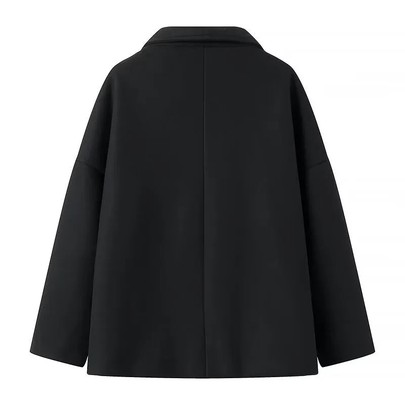 Zweireihiger Damenmantel mit breitem Revers - Rebeca