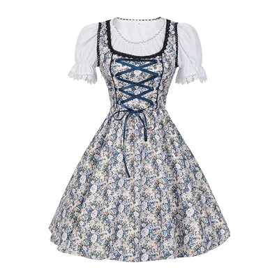 Damen Moderne Blau Oktoberfest Dirndl Kleid - Annemarie