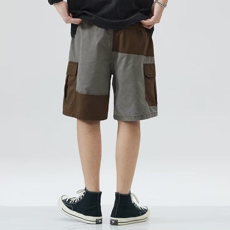 Herren-Shorts im geraden Stil mit Farbblock - Elias