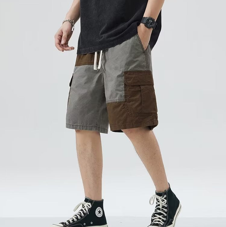 Herren-Shorts im geraden Stil mit Farbblock - Elias