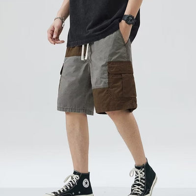 Herren-Shorts im geraden Stil mit Farbblock - Elias