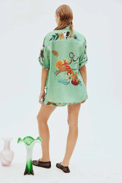 Saray - Übergroßes Shorts-Set mit Blumendruck