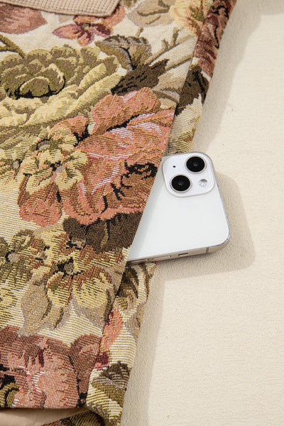 Damen-Strickjacke mit Blumenmuster - Olyane