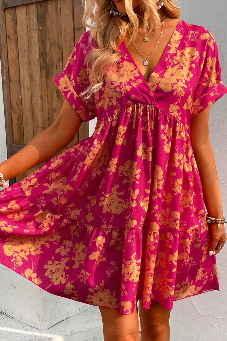 Paula - Kleid mit Blumenmuster und kurzen Ärmeln für Damen