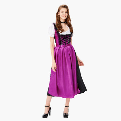 Elegantes Damen Dirndlkleid mit Schnürung in Violett - Amethyst