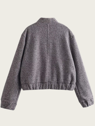 Graue kurze Wolljacke für Frauen - Mauwi