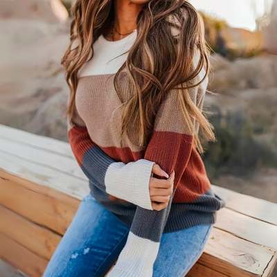 Mia - Warmer Farbblock-Pullover