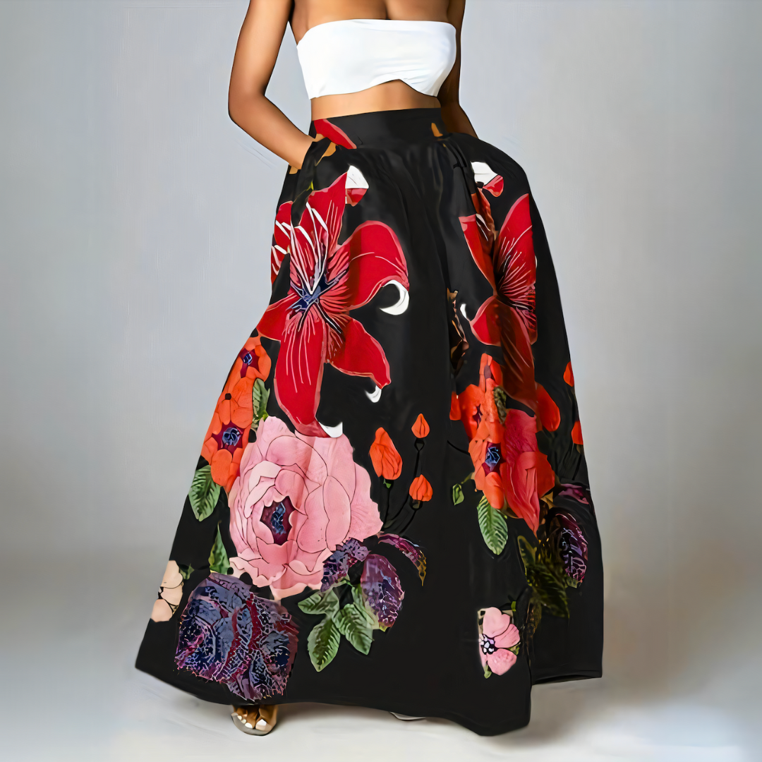 Rosa - Bunter langer Damenrock