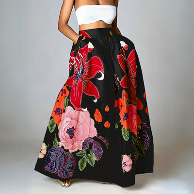 Rosa - Bunter langer Damenrock