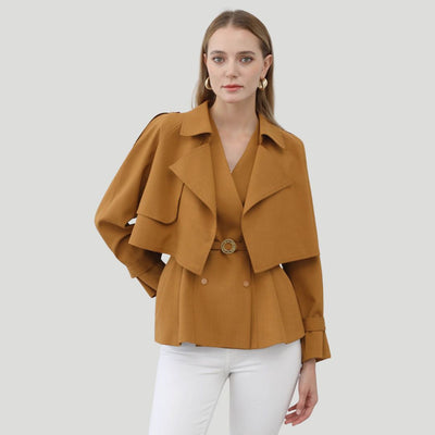 Schößchenjacke mit auffälligem Kragen und tailliertem Schnitt - Gemma
