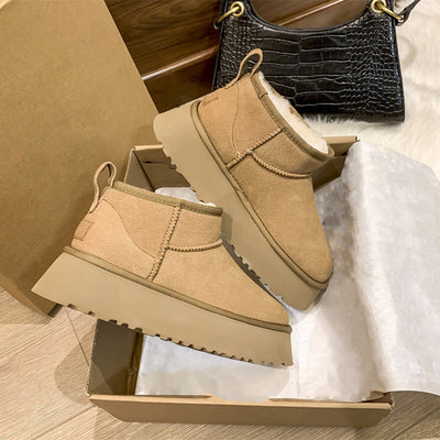 Damen-Winterstiefel aus Wildleder mit dicker Sohle - Helena