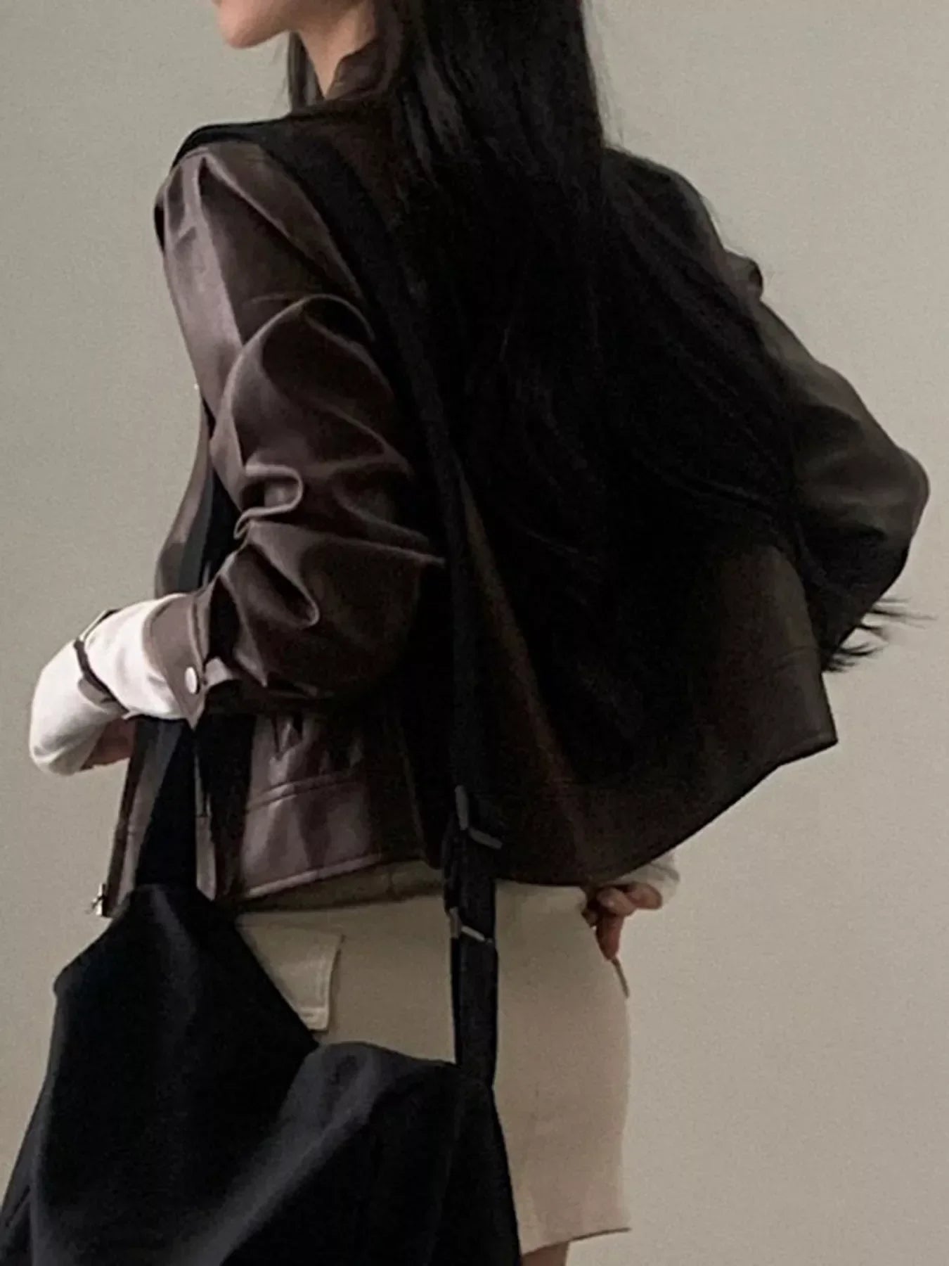 Kurze Damen Lederjacke - Liorane