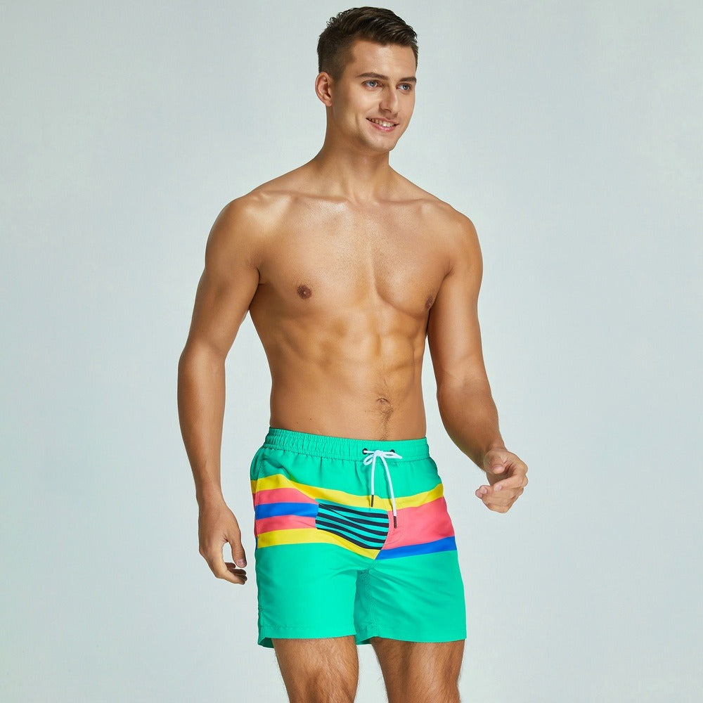 Herren-Shorts aus Mikrofaser mit mehrfarbigem Aufdruck - Adrian