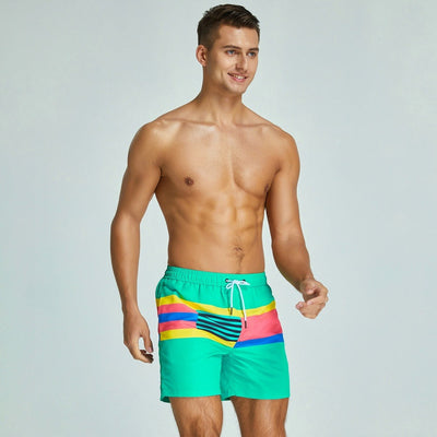 Herren-Shorts aus Mikrofaser mit mehrfarbigem Aufdruck - Adrian