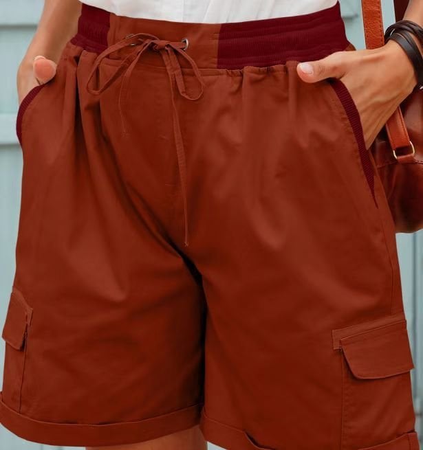 Lässige lockere Damen-Shorts mit hoher Taille