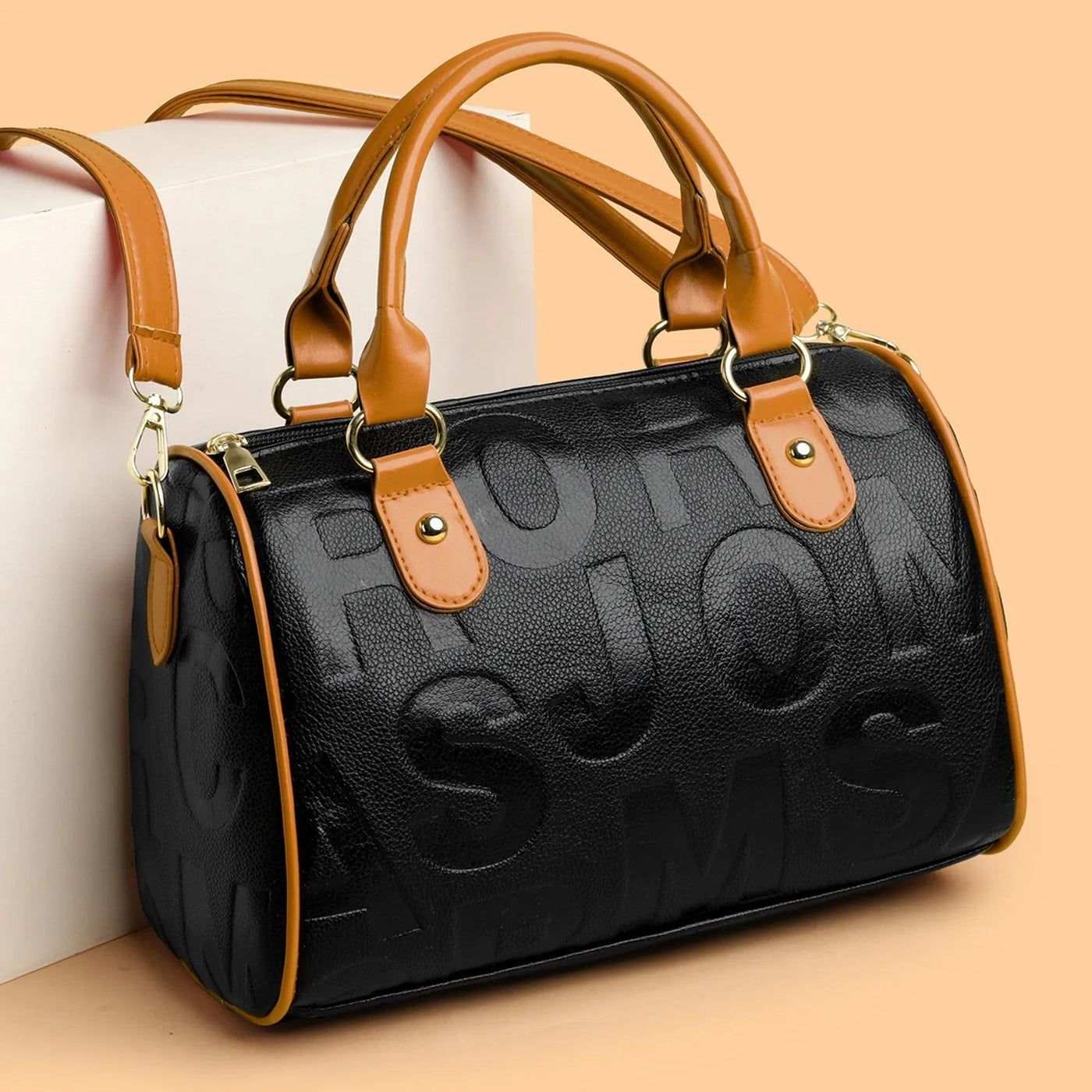 Damenhandtasche aus geprägtem Kunstleder - Yanelis