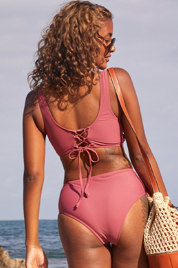 Ocean Chic - Bikini-Set mit hoher Taille im Twist-Ring-Design