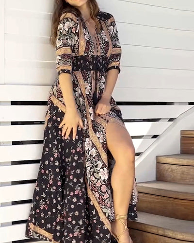 Beatrix - Kleid mit elegantem Retro-Stil und Blumen