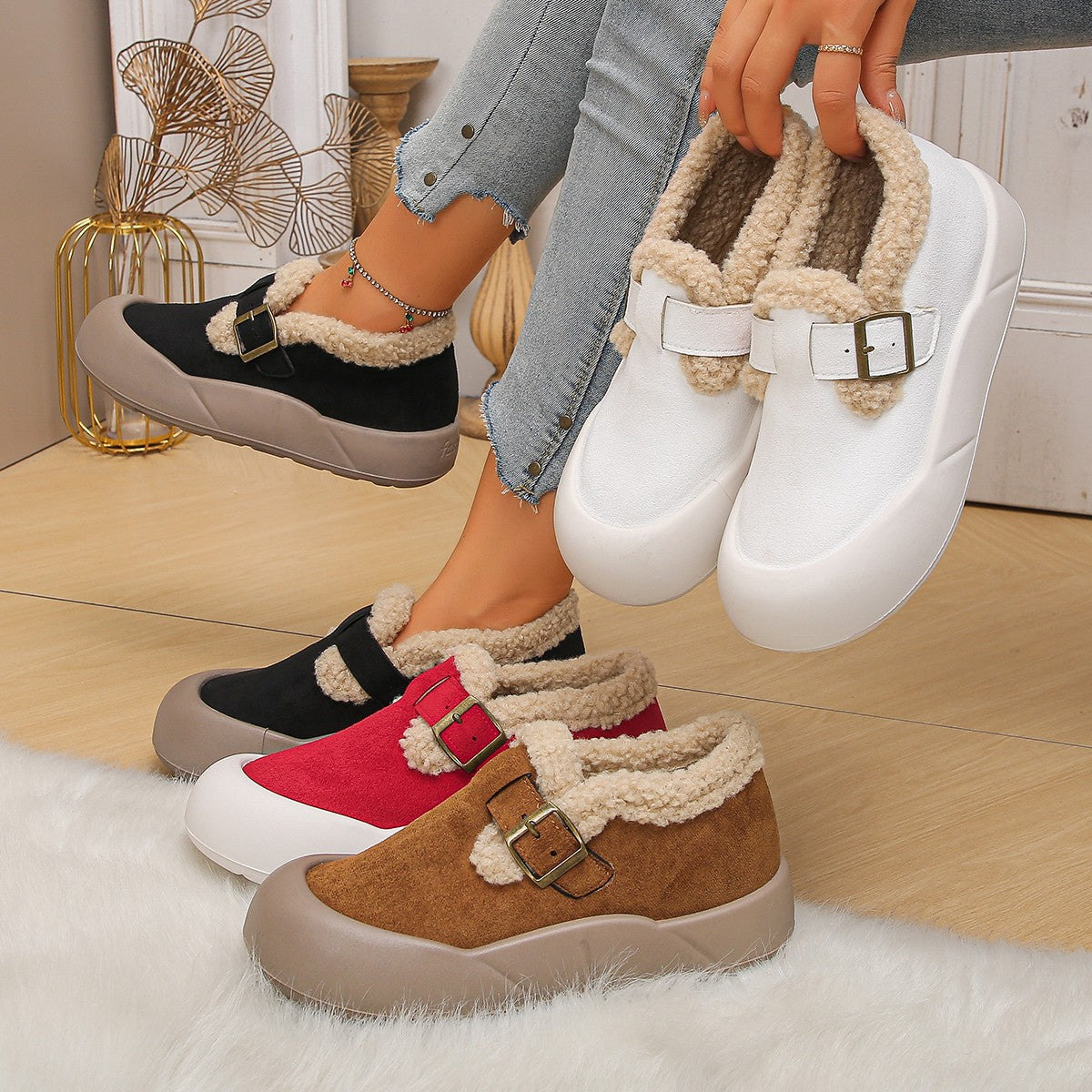 Damen Winterclogs mit verstärkter Spitze und Schnalle - Renate