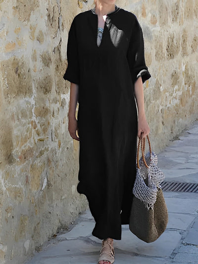 Nella- Langes Maxikleid mit Sommerschlitz