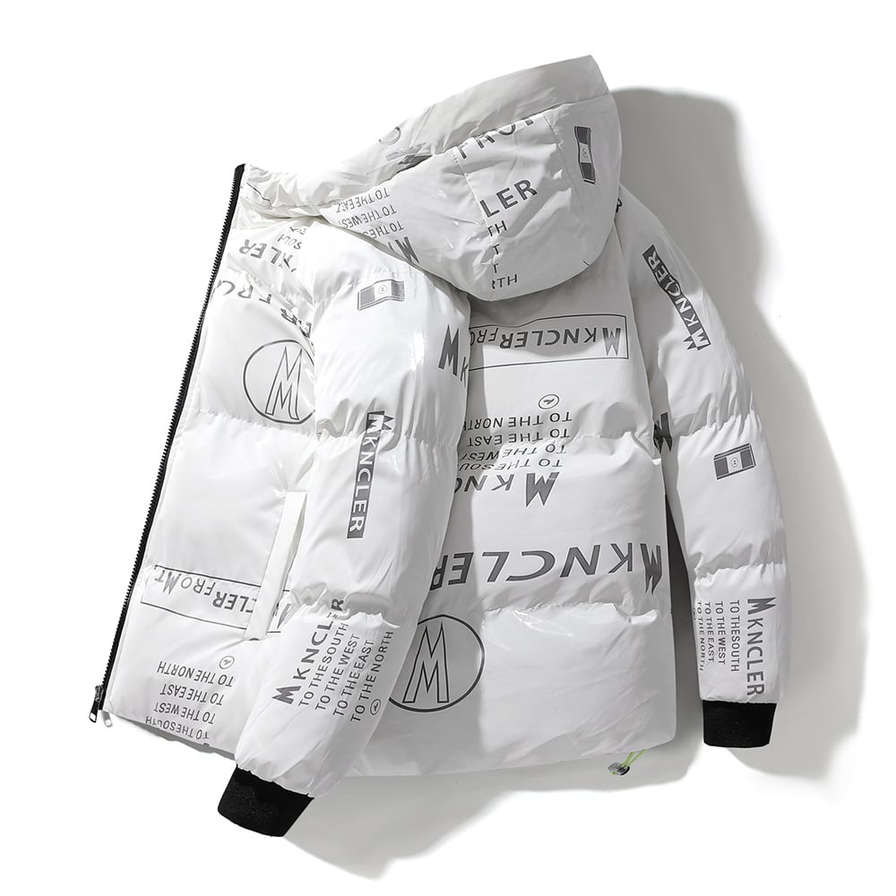 Steppjacke mit Kapuze in Vinyloptik für Männer - Lanuz