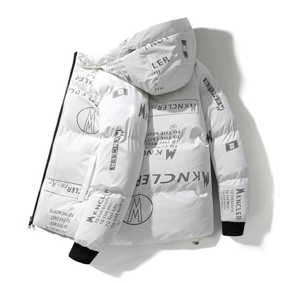 Steppjacke mit Kapuze in Vinyloptik für Männer - Lanuz