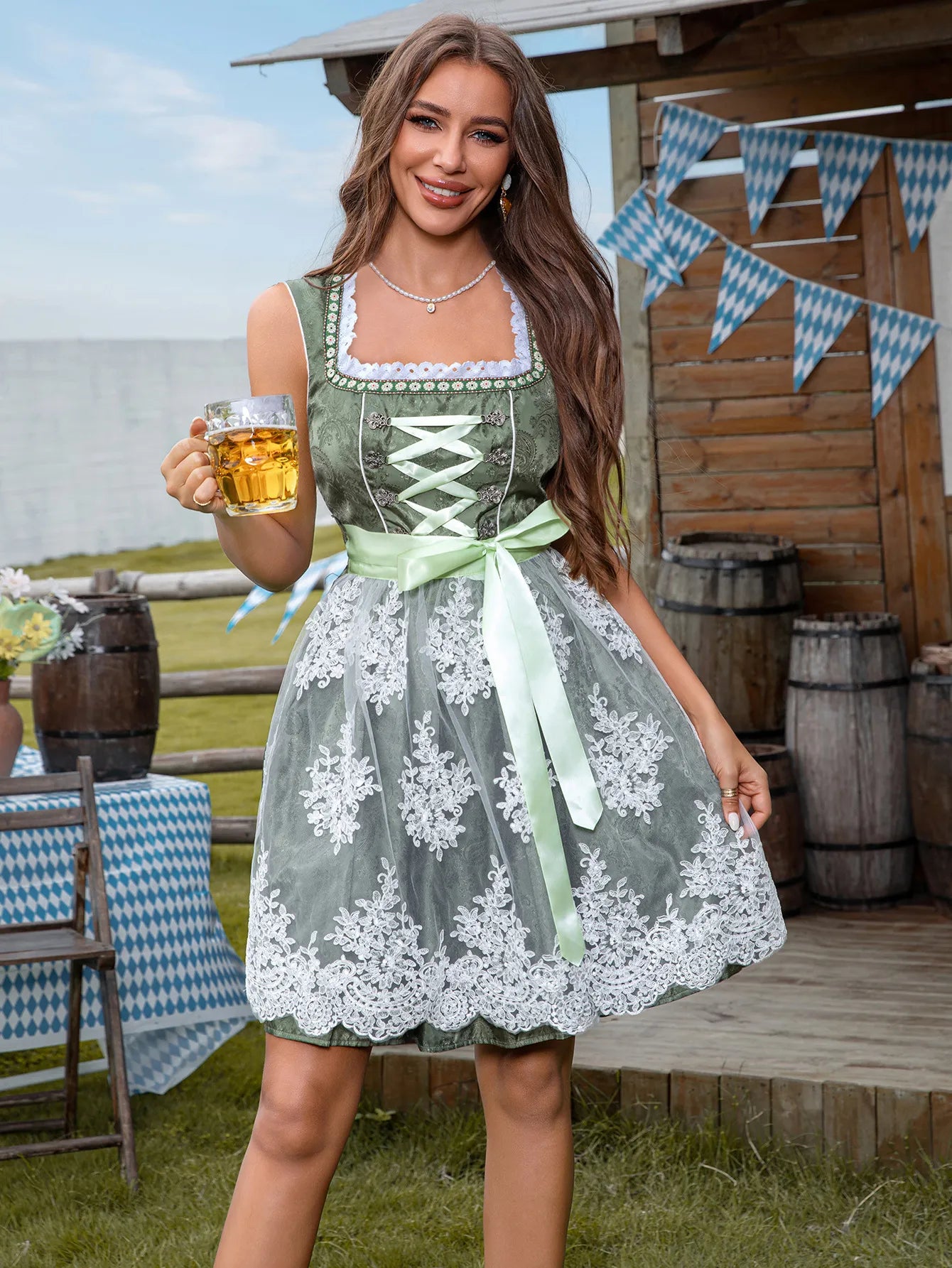 Damen Modernes Oktoberfest Dirndl Kleid - Anneliese