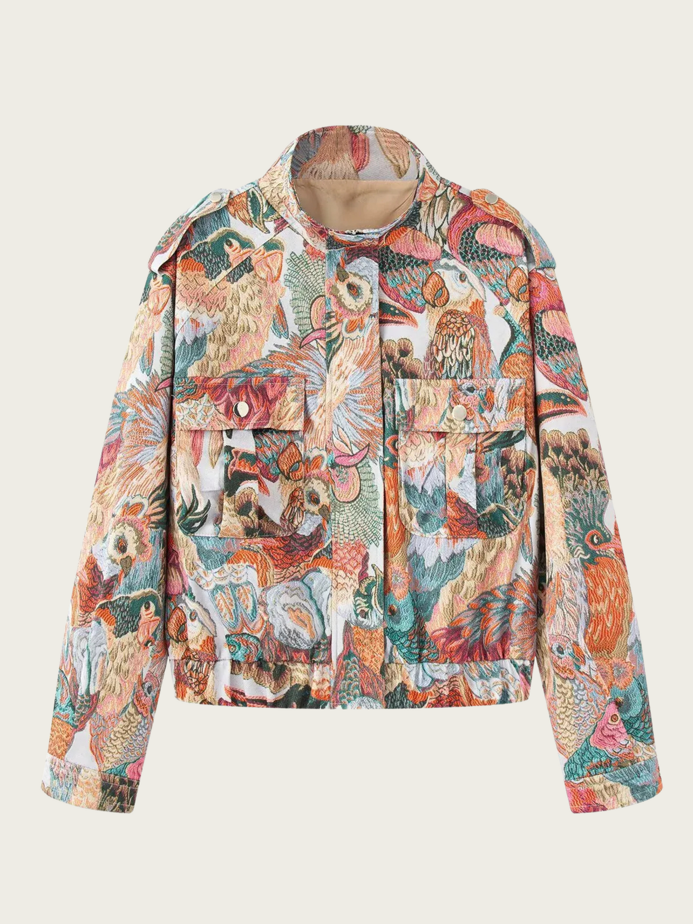 Bedruckte Damenjacke mit Fronttaschen - Zenaida