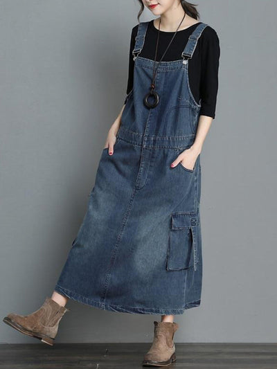 Jeans-Latzkleid mit lockerer Passform - Vici