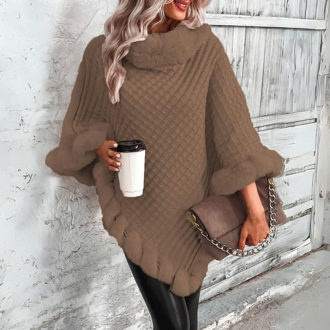 Liv - Warmes und raffiniertes Strickcape