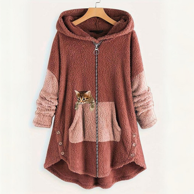 Loes - Warmer flauschiger Katzen-Hoodie