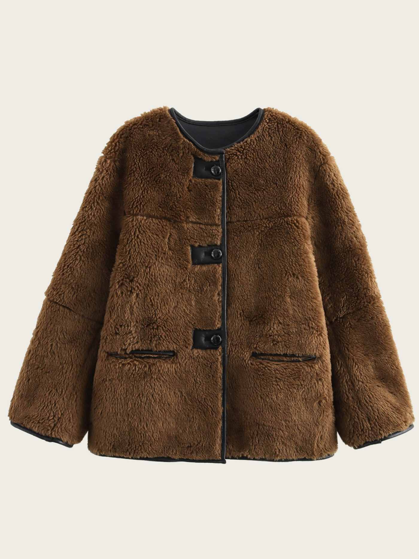 Damen-Teddyjacke mit Knopfverschluss - Agnes