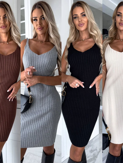Margo - Set aus gestricktem Pullover und Cami-Kleid