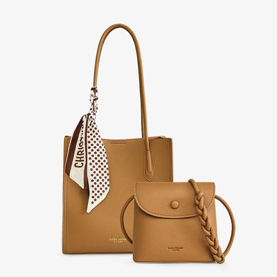Damen Shopper Tasche aus strukturiertem Lackleder mit Crossbody Tasche - Renata