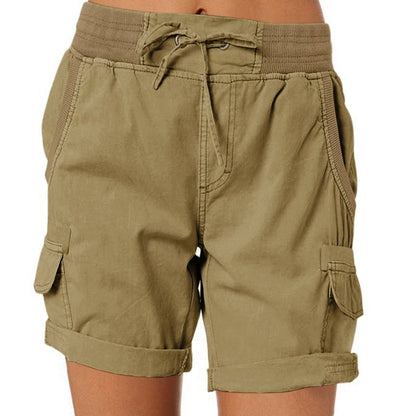 Lässige lockere Damen-Shorts mit hoher Taille