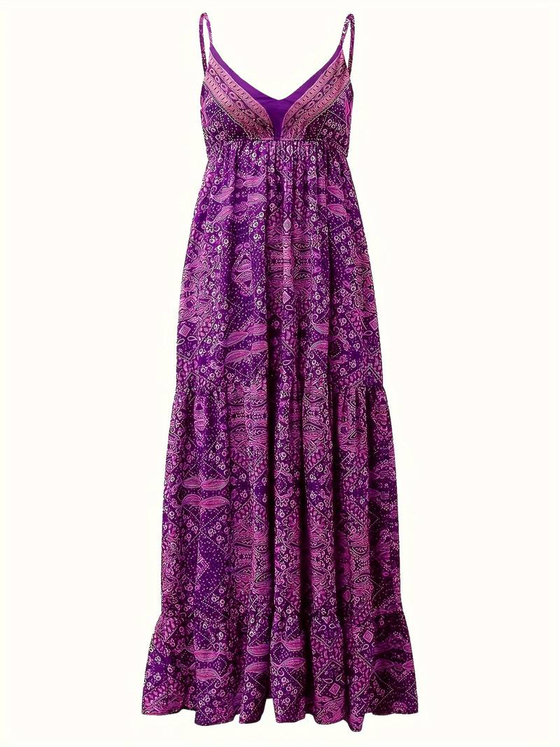 Yeva - Langes Kleid im Bohème-Stil mit Ethno-Print