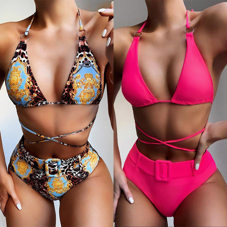 Körperschmeichelnd Bedruckter Neckholder-Bikini