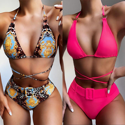 Körperschmeichelnd Bedruckter Neckholder-Bikini