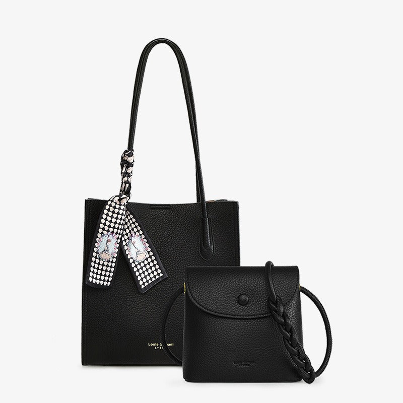 Damen Shopper Tasche aus strukturiertem Lackleder mit Crossbody Tasche - Renata